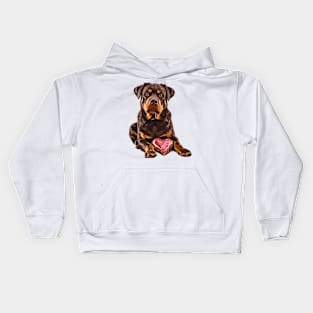 Valentine Rottweiler Shaped Chocolate Kids Hoodie